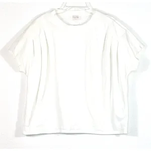 Fate Women White Lace Yoke Back Short Sleeve Top Blouse Size Small Pleated thumbnail 1