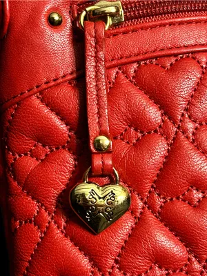 Stone Mountain Red Quilted Crossbody Bag with Heart Charm thumbnail 5