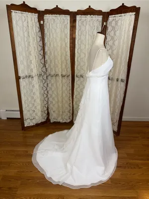 Beautiful Vintage Y2K Galina Chiffon Wedding Gown thumbnail 6