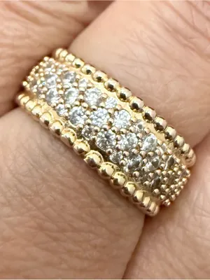 Unsigned Gold-plated Pave Crystal CZ Band Eternity Ring Size 8. thumbnail 11