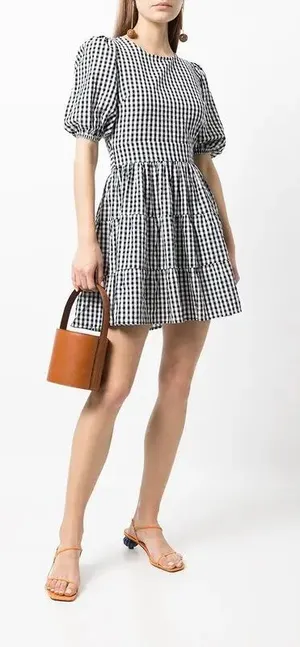 FAITHFULL THE BRAND Lizzy gingham mini dress size 4 NWOT thumbnail 1