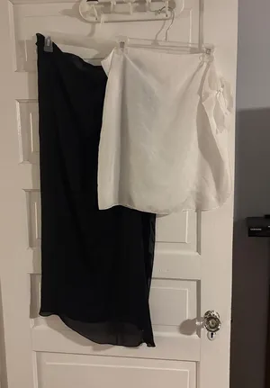 Classic Black and White Women's Skirt Sheer Cover Ups thumbnail 1
