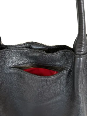 Hammitt Oliver Medium Dapple Calf Hair Leather Tote Black White Studded thumbnail 8