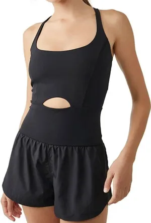 Free People Movement Righteous Women's Black Runsie New size large thumbnail 1