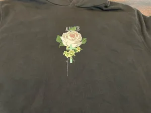 AllSaints Wreath Oth Rose Cross Hoodie Pullover Black XXL thumbnail 3