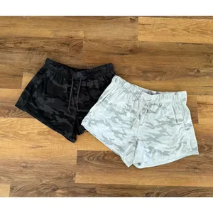 Women’s/Teen Soft Shorts, Set of 2‎ Black Camo/White, Drawstring & Pockets EUC thumbnail 3