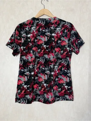 Carhartt Women’s Force Cross-Flex Modern Fit V-Neck Print Top Scrub M thumbnail 4