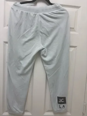 Juicy Couture Black Label Light Blue Velour Jogger Pants Drawstring Pockets S thumbnail 3