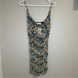 NEW Urban Outfitters Moonbeam Floral ruched mesh mini dress women’s size large thumbnail 2