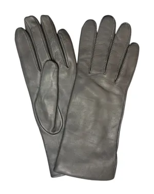 FOWNES BROTHERS Leather Gloves Charcoal Gray Cashmere Lined Medium NWT thumbnail 1
