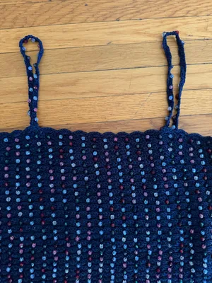 Doen Odina Navy Beaded Knit Crochet Camisole NWT sz XS thumbnail 7
