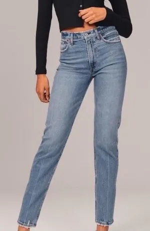 Abercrombie & Fitch Size 2/26 High Rise Mom‎ Jeans Straight Leg Basic Everyday thumbnail 1