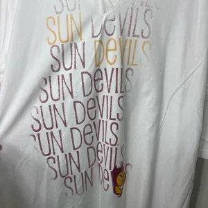 EUC Jansport women’s‎ solid white 1/2 sleeve Sun Devils v-neck tshirt top XXL thumbnail 2