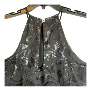 Show Me Your Mumu Gomez Mini Dress Womens Small Black‎ Sequin Halter Shift Glam thumbnail 9