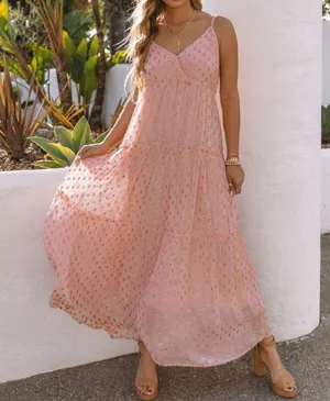 VICI | Fathoms Below Metallic Tiered Maxi Dress thumbnail 2