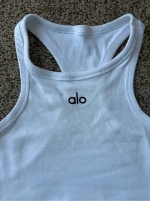Alo Yoga White Aspire Tank thumbnail 2