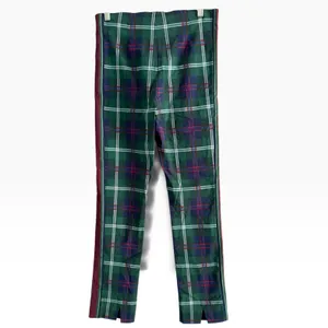 Gretchen Scott Gripeless Pull On Slim Fit Pants Green Tartan Plaid Size Small thumbnail 2