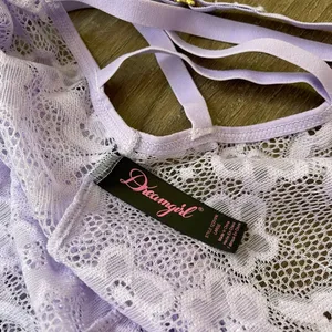 Dreamgirl Purple Lace Lingerie Bodysuit Sheer ~ Size Large thumbnail 13
