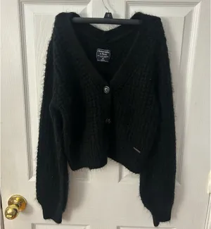 Black Abercrombie Cardigan Sweater thumbnail 2