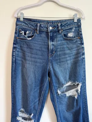 American Eagle Mom Straight Jean Size 8 Stretch AE thumbnail 4