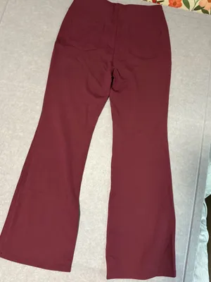 Halara Flare Pants Burgundy Stretch High Waisted Work Pants thumbnail 2