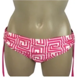 Antonio Melani Pink & White Print Swim Bathing Suit Bottoms S thumbnail 2
