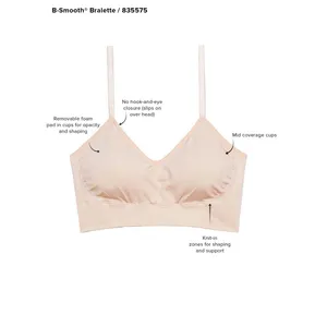 Wacoal 835575 B-Smooth Wire Free Bralette Bra Seamless Lined Womens 2XL XXL Sand thumbnail 9