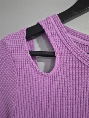 Offline by aerie American Eagle long sleeve cut out detail waffle knit medium thumbnail 5