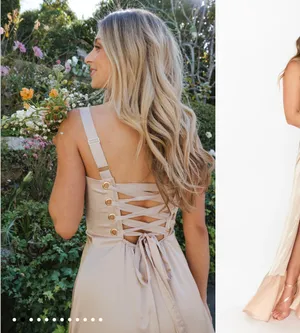 Show Me Your Mumu Bridesmaid Dress: Champagne Luxe Satin thumbnail 2