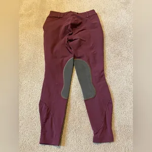 Noble Outfitters mid rise side zip riding pants burgundy thumbnail 3