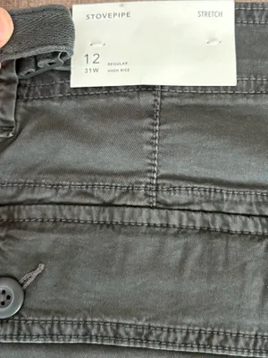 American Eagle Stretch High Waist Stovepipe Pants Womens Size Reg Gray Black NEW thumbnail 7