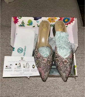 Beaded Slip On Heeled Mule Multiple Size 8 thumbnail 4