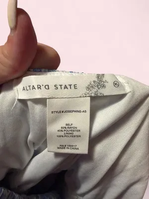 Altar'd State Light Blue Floral Puff-Sleeve Mini Dress thumbnail 3