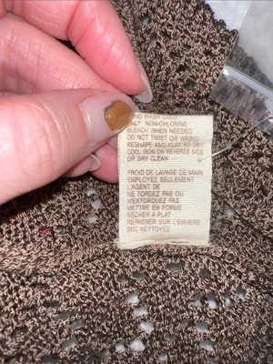 Free People Brown Crochet Knit Boho Whimsigoth Mini‎ Dress Size M thumbnail 10