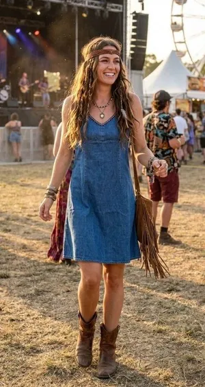 Route 66 Y2K Denim Halter Mini Dress Blue Size 10 Boho Summer Coastal Festival thumbnail 1