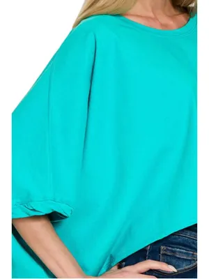 Zenana Premium Cotton Oversized Round Neck Box T-Shirt Size OS NIB thumbnail 8