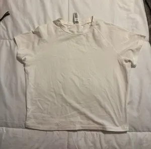 Skims White Short-Sleeve Crewneck Crop Tee thumbnail 1