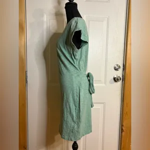 J. Crew Teal Tie-Waist Mini Dress size M thumbnail 4