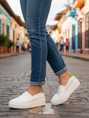 Franco Sarto Lodi 2 Slip On Platform Sneakers Size 6.5 Off White Putty Leather thumbnail 1