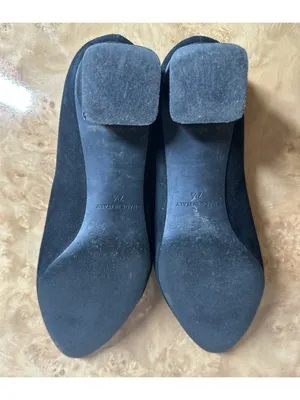 Everlane Black Suede Block Heel Pumps Made in Italy Women's Size 7.5 thumbnail 6