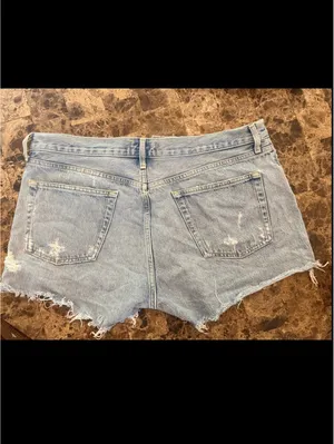Agolde distressed denim buttonfly jean short size 31 thumbnail 6