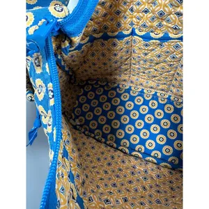 Vera Bradley Floral Shoulder‎ Bag Yellow Blue Zip Pockets Adjustable thumbnail 4