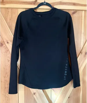 Under Armour Womens M ColdGear Fitted Long Sleeve Black Base Layer Active Top thumbnail 1