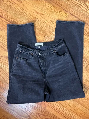 Abercrombie and Fitch 90s Curve Relaxed High Rise Jean Cross Waist Black/Grey 29 thumbnail 3