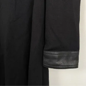 NWT BCBGMAXAZRIA Faux Leather Bib Mini Dress Black XXS thumbnail 4