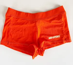 Hooters Girl Womens Low Rise Orange Stretch Uniform Retro‎ Cheeky Shorts Size XS thumbnail 1