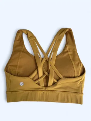 Lululemon Free to be Elevated sport bra gold spice mustard yoga Pilates gym 2 thumbnail 3