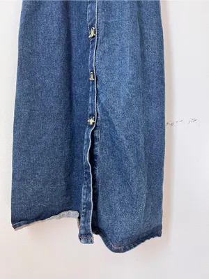 Urban Outfitters UO Denim Sleeveless Midi Dress XS 100% Cotton Casual Blue Jeans thumbnail 5