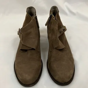 Eileen‎ Fisher Brown Leather Ankle Boots Women's Size 7 Booties Crossover Strap thumbnail 3