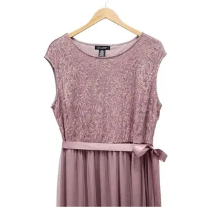 NWT Candalite Dress Formal Gown Mauve Tulle Skirt Lace Sequin Maxi Size XL NEW thumbnail 6